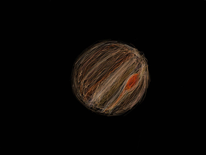 A rough sketch of what looks like Jupiter. Maybe.